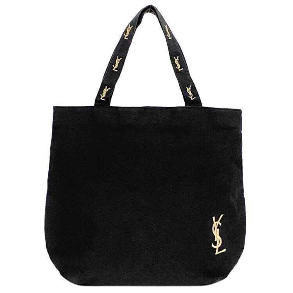 Yves Saint Laurent Tote Bag Black Parfums Eco Canvas YSL Logo Embroidery